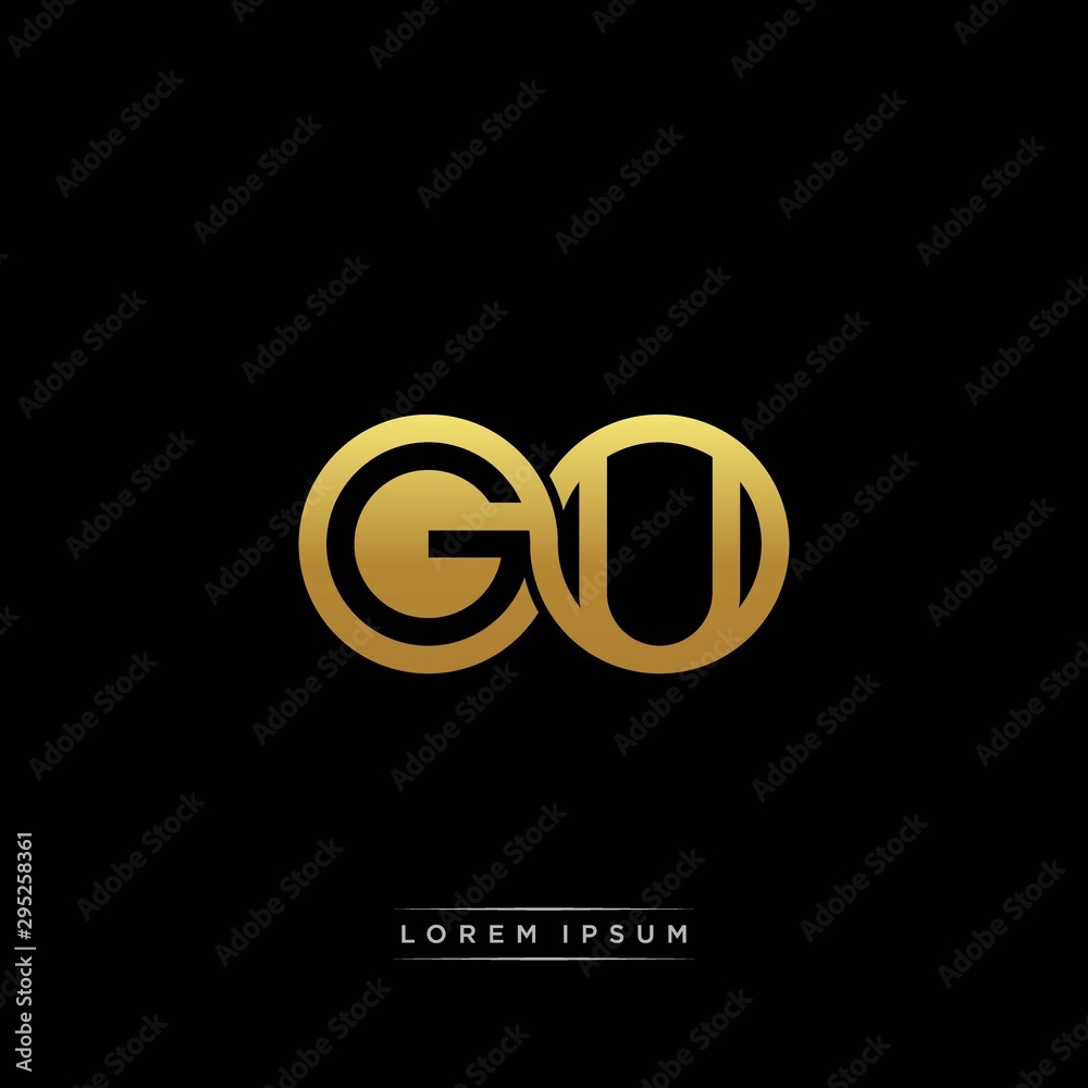 GU initial letter linked circle capital monogram logo modern template silver color version GU initial letter linked circle capital monogram logo modern template silver color version