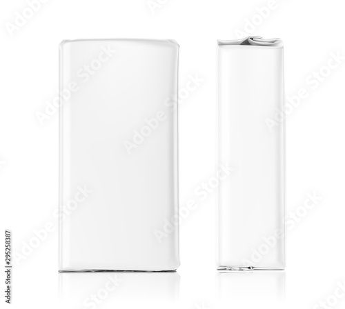 High realistic clean vertical bag mockup. Front and side view. Vector illustration isolated on white background. Easy to use for presentation your product, idea, promo, design. EPS10.