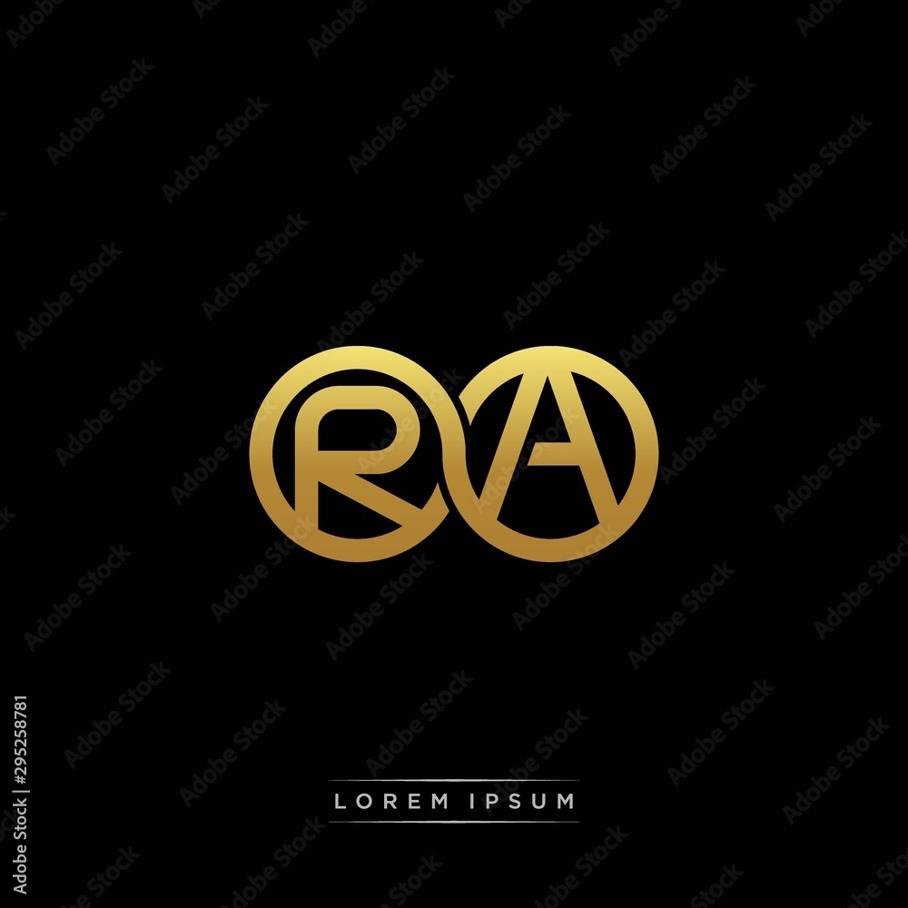 RA initial letter linked circle capital monogram logo modern template silver color version RA initial letter linked circle capital monogram logo modern template silver color version