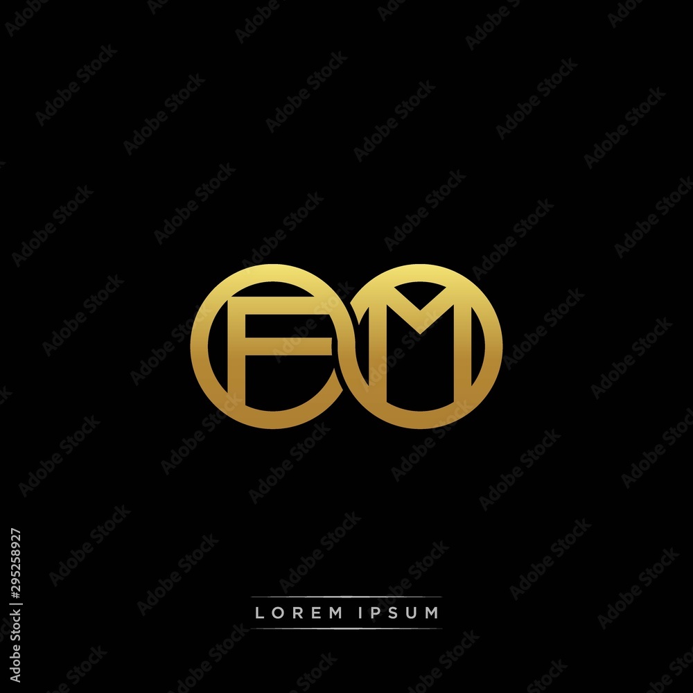 FM initial letter linked circle capital monogram logo modern template silver color version FM initial letter linked circle capital monogram logo modern template silver color version