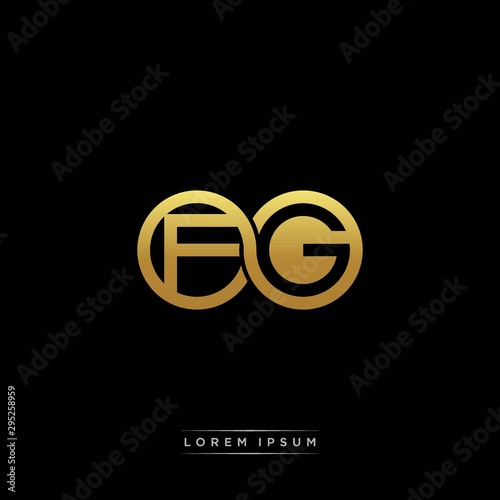 FG initial letter linked circle capital monogram logo modern template silver color version