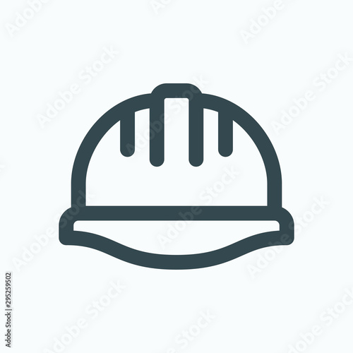 Construction helmet isolated icon, hard hat linear vector icon