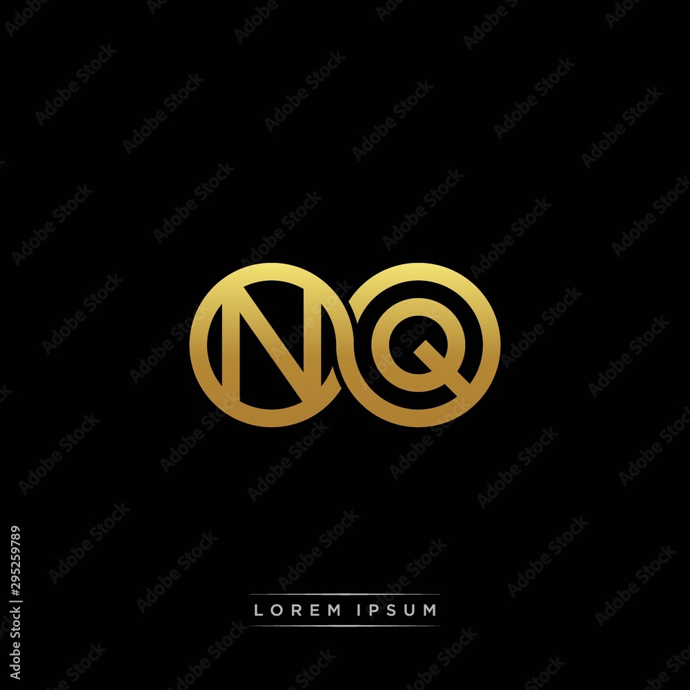 NQ initial letter linked circle capital monogram logo modern template silver color version NQ initial letter linked circle capital monogram logo modern template silver color version