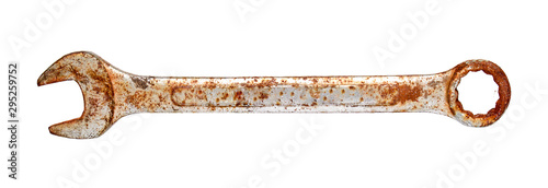 A wrench for fixing rusted cars on a white background