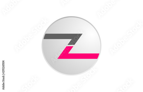 Free Download pink and grey alphabet letter z in a circle for logo icon design - GFXLoad