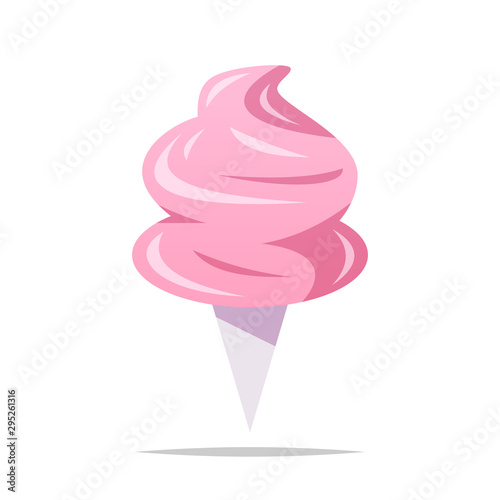 Pink cotton candy vector isolated illustration