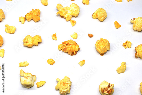  Popcorn on a white background