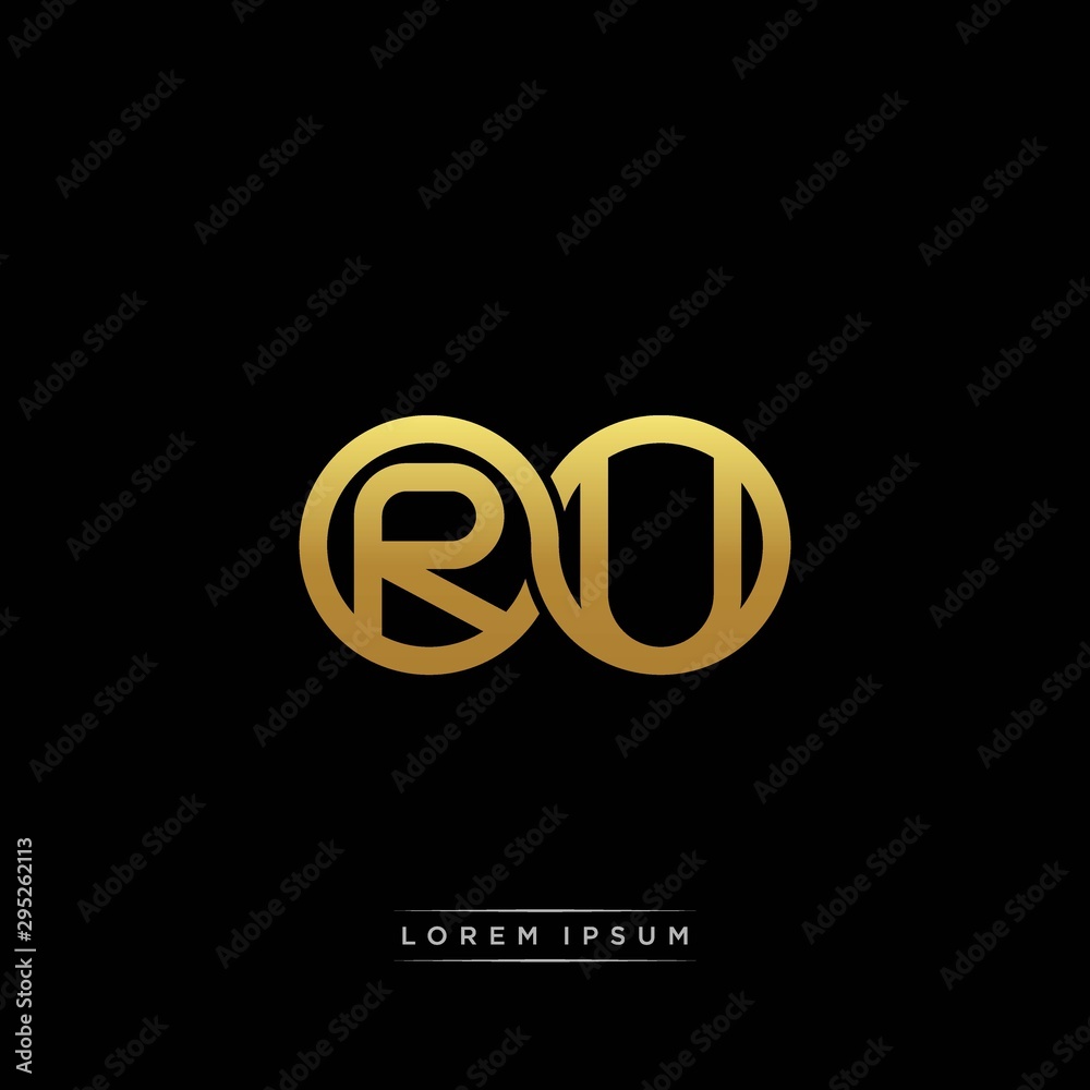 RU initial letter linked circle capital monogram logo modern template silver color version RU initial letter linked circle capital monogram logo modern template silver color version