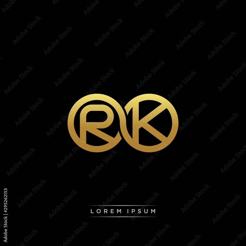 RK initial letter linked circle capital monogram logo modern template silver color version RK initial letter linked circle capital monogram logo modern template silver color version