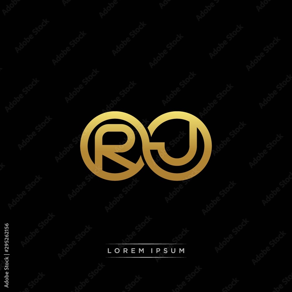RJ initial letter linked circle capital monogram logo modern template silver color version RJ initial letter linked circle capital monogram logo modern template silver color version