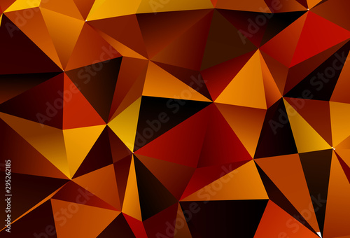 Dark Red, Yellow vector background with polygonal style.