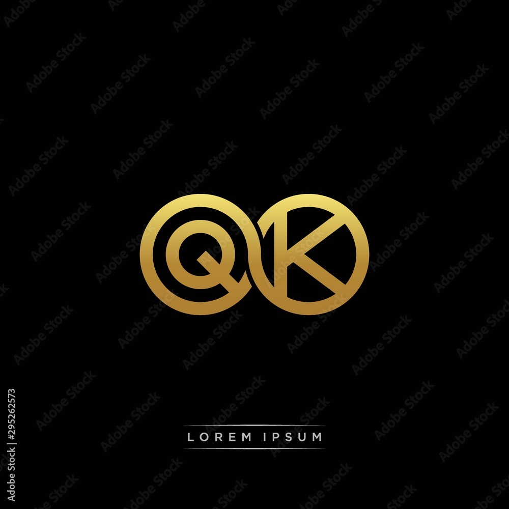 QK initial letter linked circle capital monogram logo modern template silver color version QK initial letter linked circle capital monogram logo modern template silver color version