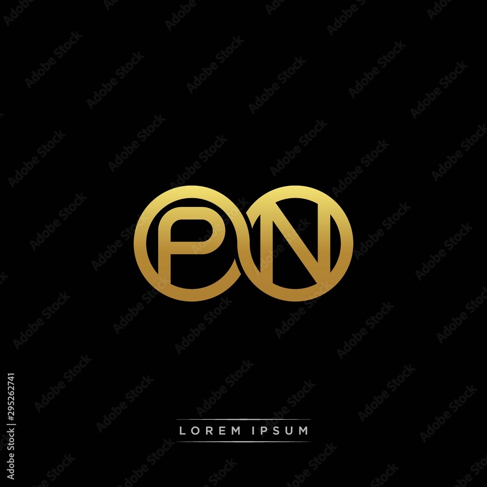 PN initial letter linked circle capital monogram logo modern template silver color version PN initial letter linked circle capital monogram logo modern template silver color version