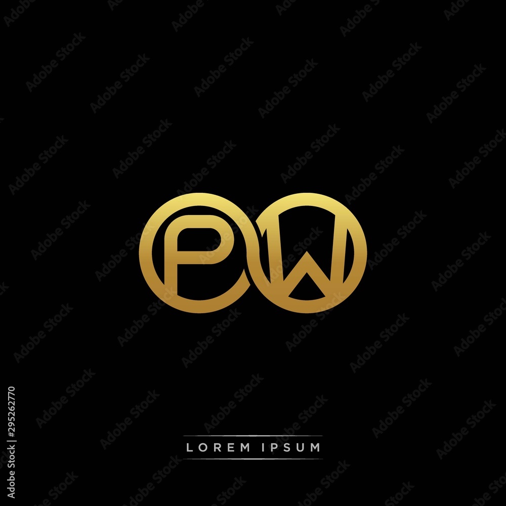 PW initial letter linked circle capital monogram logo modern template silver color version PW initial letter linked circle capital monogram logo modern template silver color version