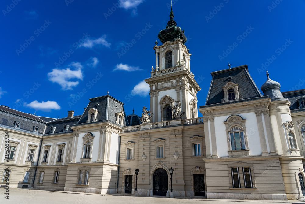 Beautiful baroque Festetics Castle building in Keszthely Hungary close up