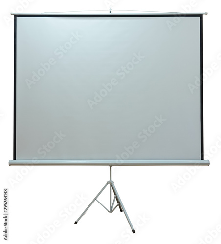 Tripod projection screen for projector empty blank 