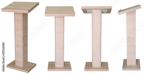 Lectern book stand isolated on white background four angle views