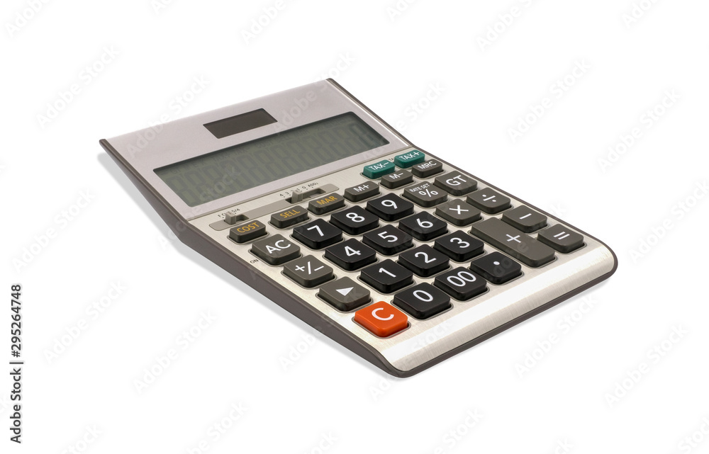 Calculator isolated on white background. Business and Finance accounting concept, with clipping path. Calculator isolated on white background. Business and Finance accounting concept, with clipping path.