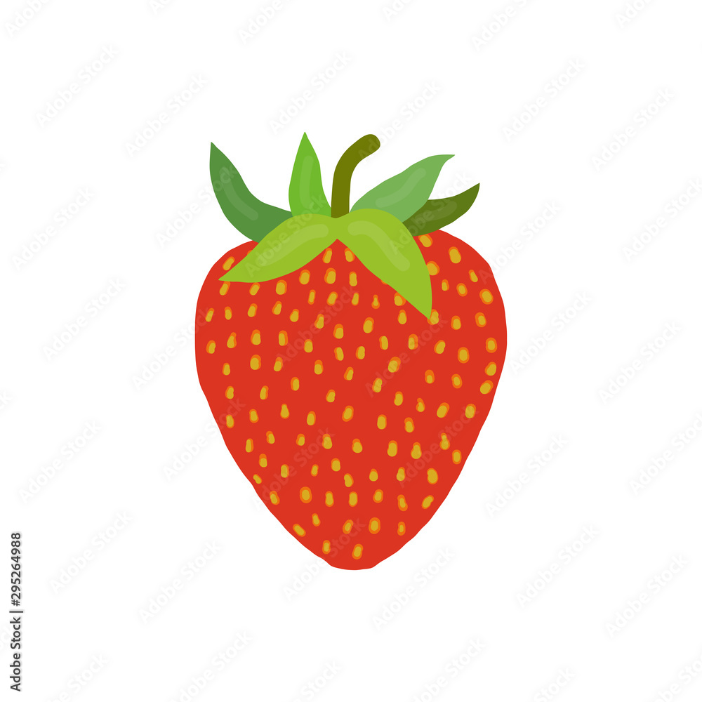 Vector strawberry illustration on white background.