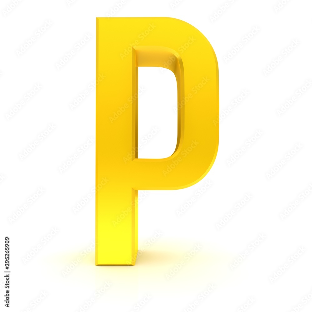 letter P gold sign alphabet capital character 3d font text isolated on white letter P gold sign alphabet capital character 3d font text isolated on white