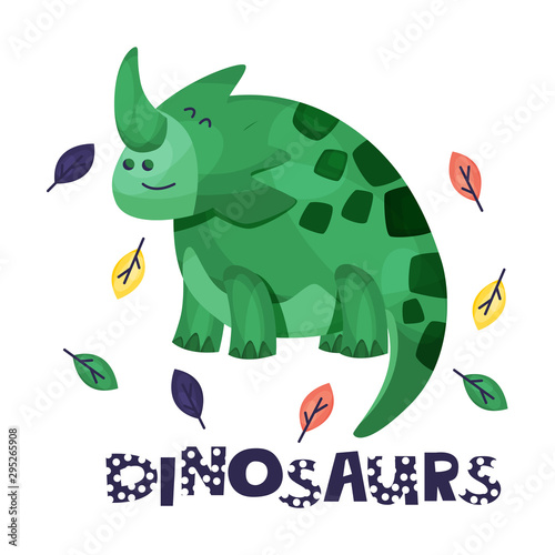 Cartoon Dinosaur Character Cute Vector Isolated Illustration