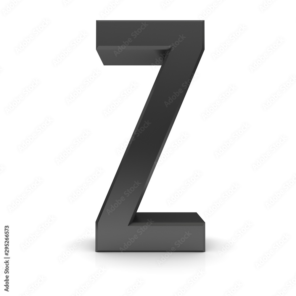 Z letter black 3d sign 3d rendering isolated on white Z letter black 3d sign 3d rendering isolated on white