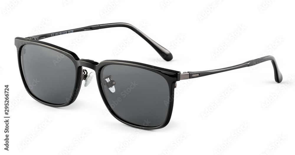 Black sunglass on the white background. Isolated sunglass.