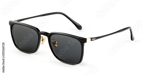 Black sunglass on the white background. Isolated sunglass.
