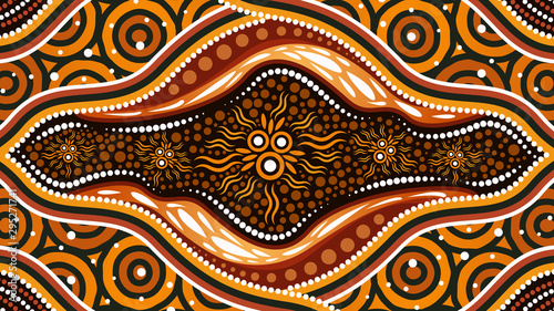 Illustration based on aboriginal style of background.