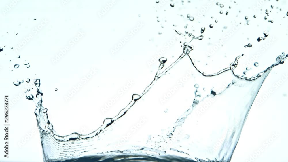 Super Slow Motion Shot of Water Splash at 1000fps on White Background. Shooted with High Speed Cinema Camera at 4K. Super Slow Motion Shot of Water Splash at 1000fps on White Background. Shooted with High Speed Cinema Camera at 4K.