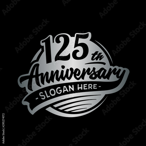 125 years anniversary design template. One hundred and twenty-five years logo. Vector and illustration. 