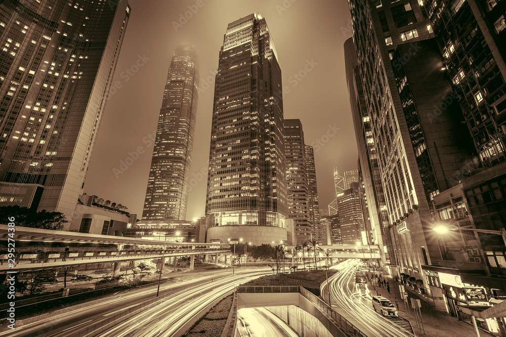 Fototapeta premium Hong Kong central at night time