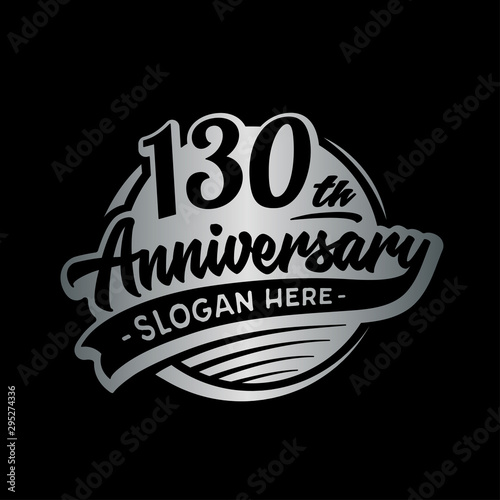 130 years anniversary design template. One hundred and thirty years logo. Vector and illustration. 