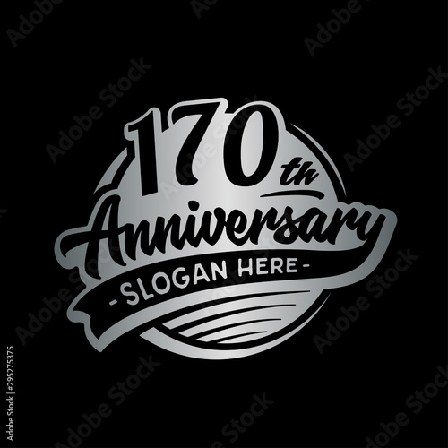 170 years anniversary design template. One hundred and seventy years logo. Vector and illustration. 