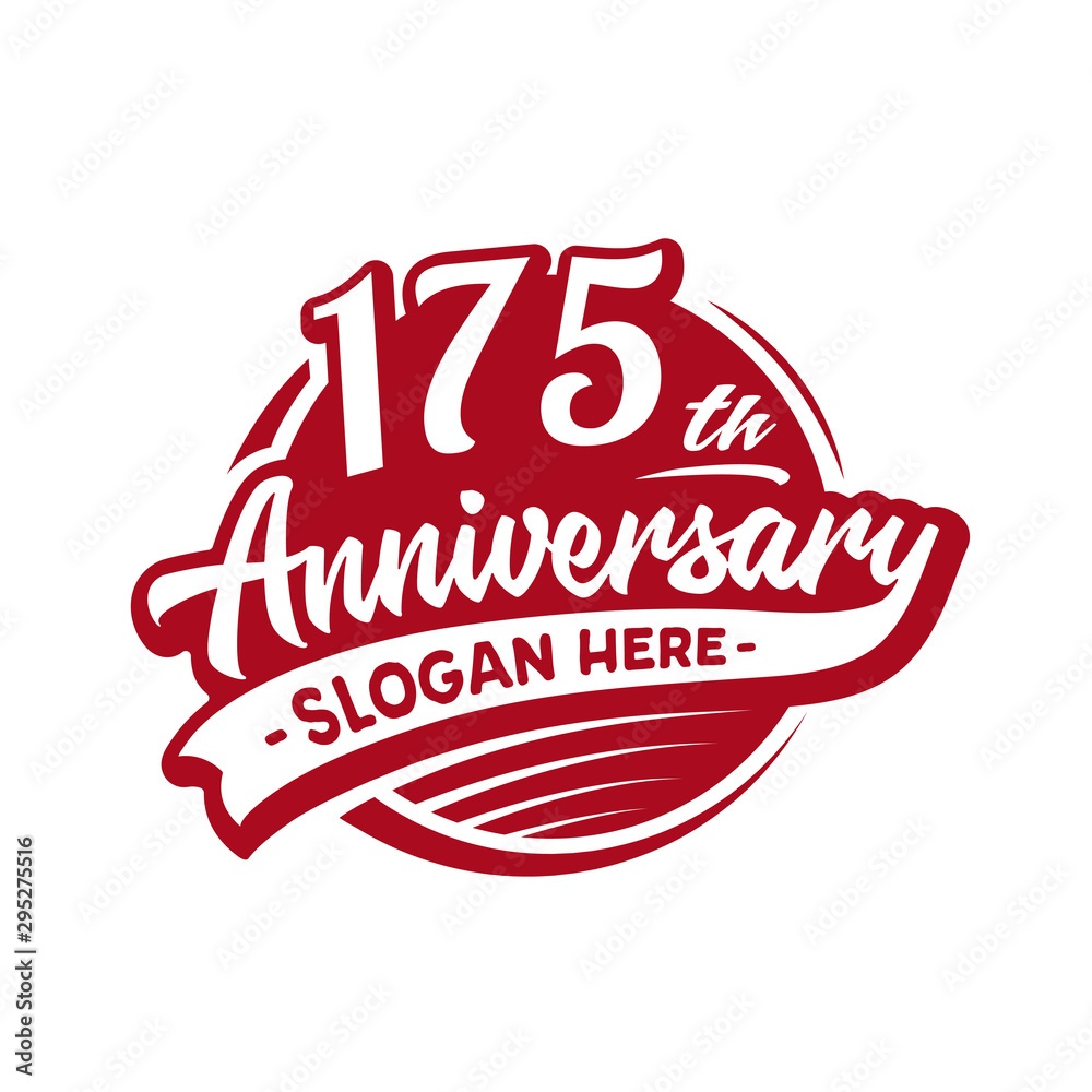 Obraz premium 175 years anniversary design template. One hundred and seventy-five years logo. Vector and illustration. 
