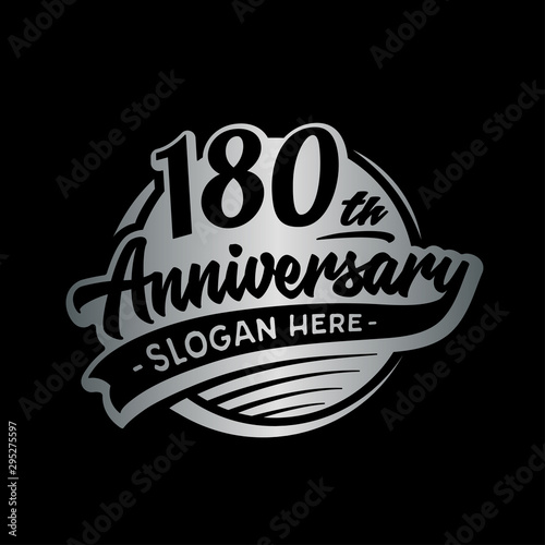 180 years anniversary design template. One hundred and eighty years logo. Vector and illustration. 