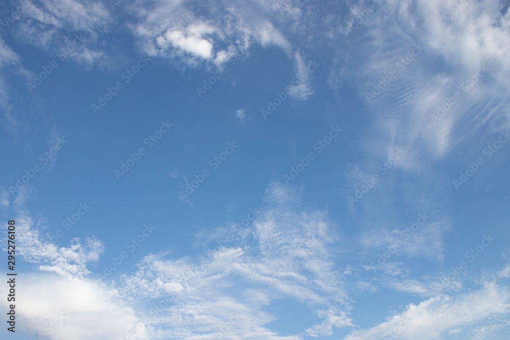 White clouds blue sky background, natural texture.