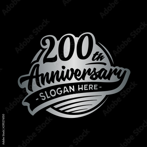 200 years anniversary design template. Two hundred years logo. Vector and illustration. 