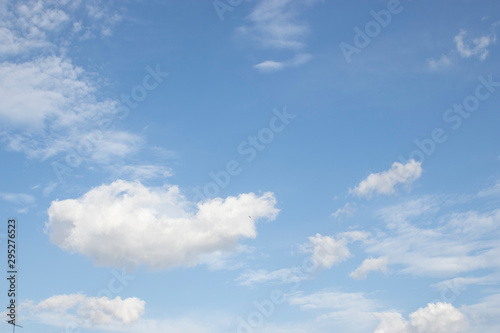 White clouds blue sky background  natural texture.