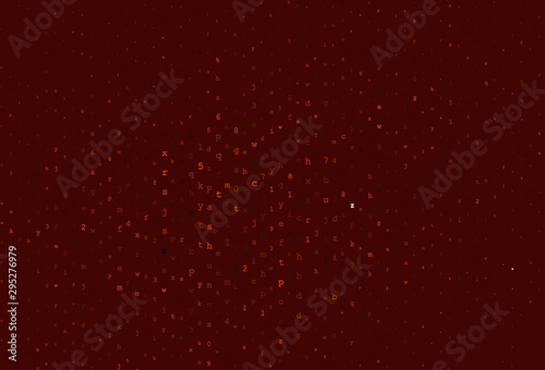 Dark Red vector layout with latin alphabet.