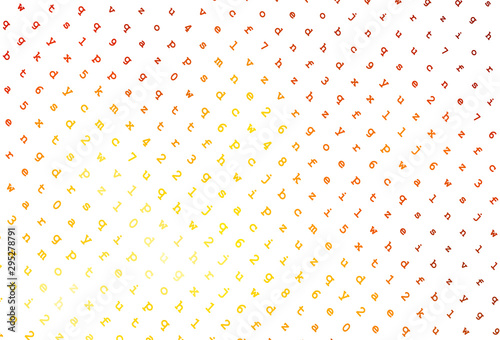 Light Red, Yellow vector texture with ABC characters.