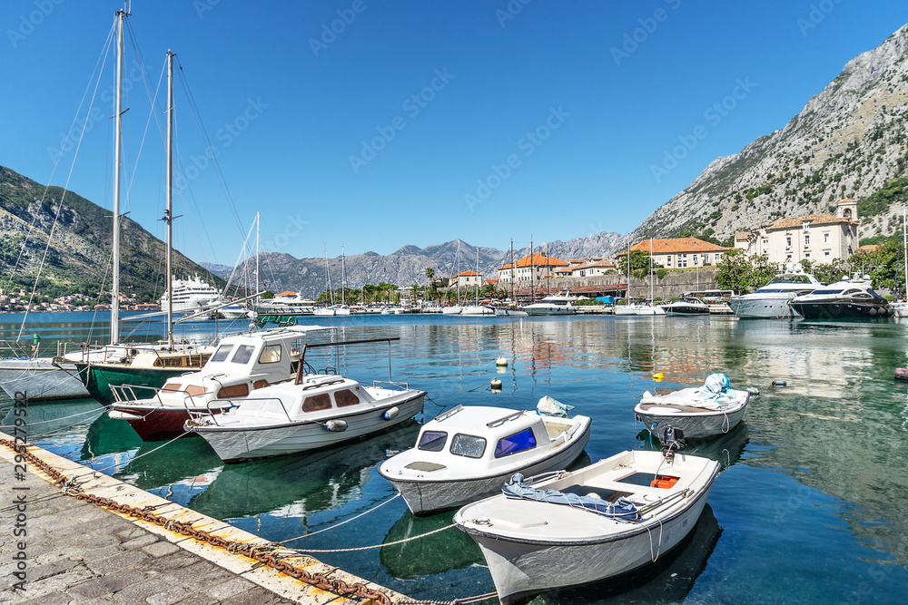 Kotor harbor in kotor Bay Montenegro