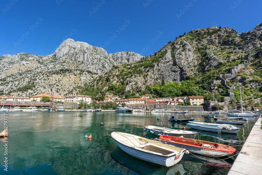 Kotor harbor on Kotoe Bay Montenegro