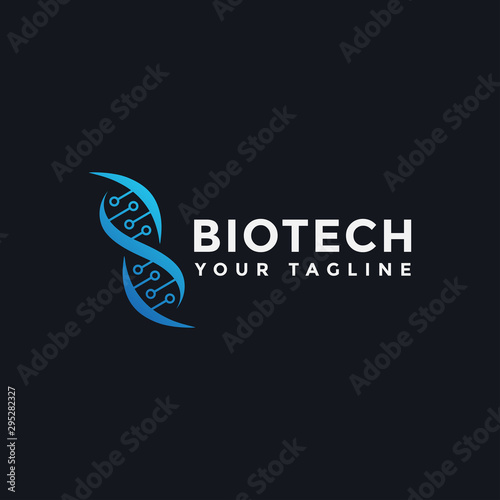 DNA Genetic Tech Logo Design Template
