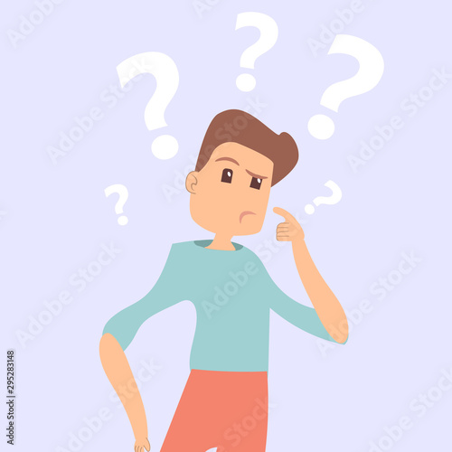 Small character asking questions 