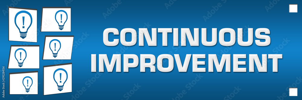 Continuous Improvement Blue Bulbs White Grid Left Horizontal Continuous Improvement Blue Bulbs White Grid Left Horizontal