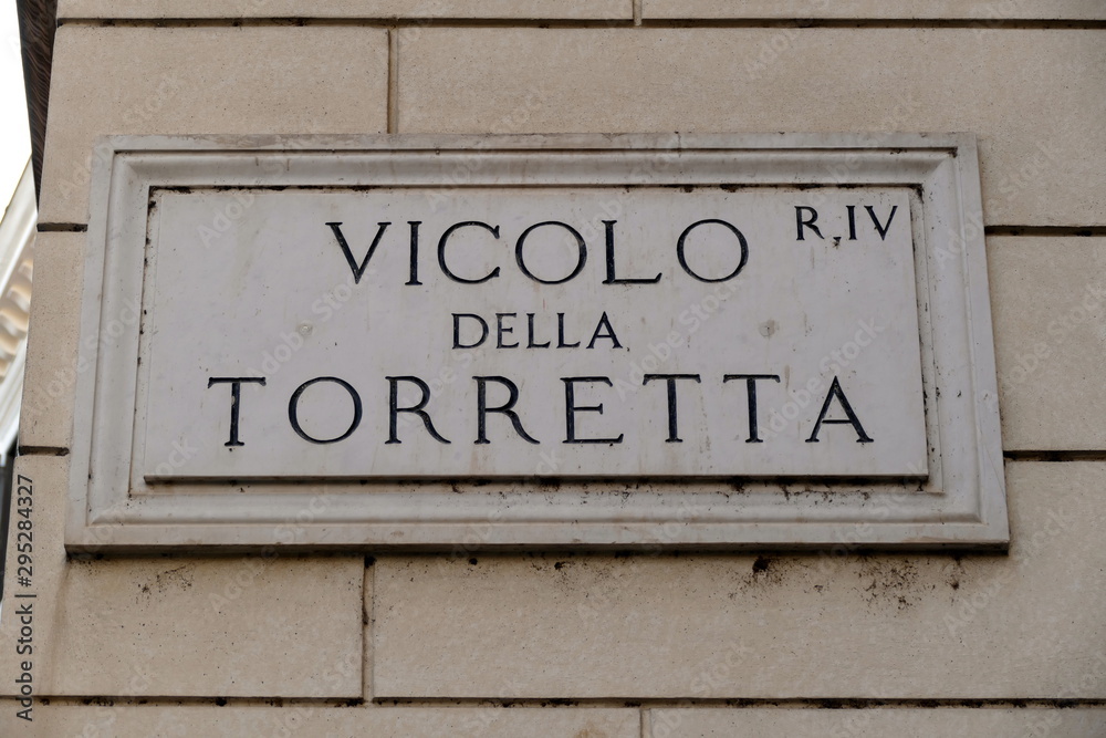 Obraz premium nomi delle strade e piazze di roma,italia