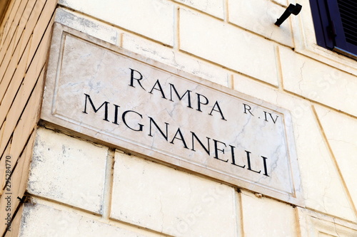 Fototapeta Naklejka Na Ścianę i Meble -  nomi delle strade e piazze di roma,italia