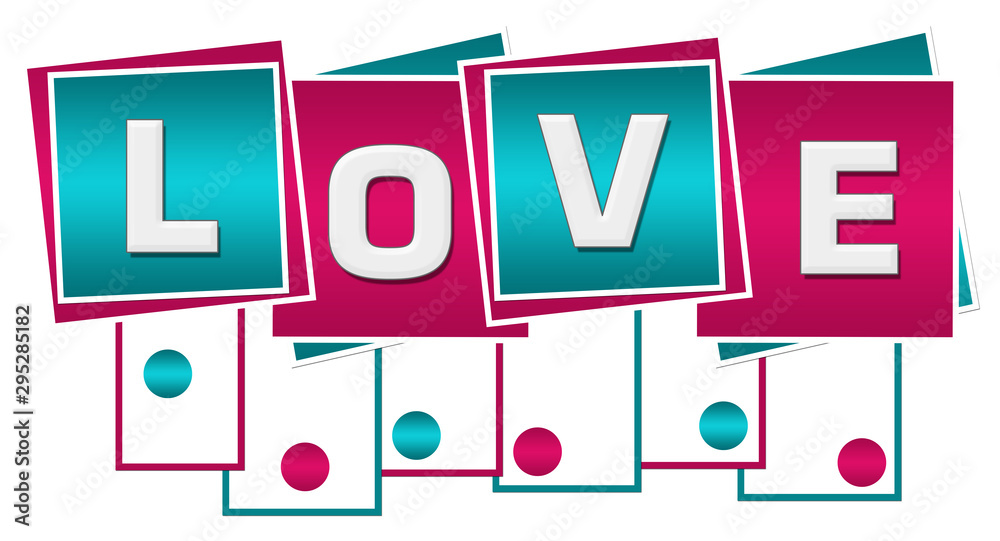 Love Turquoise Pink Squares Stripes Dots Bottom Love Turquoise Pink Squares Stripes Dots Bottom