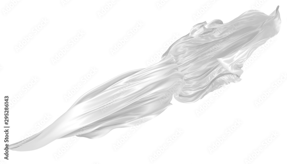 Abstract background of white wavy silk or satin. 3d rendering image. Abstract background of white wavy silk or satin. 3d rendering image.